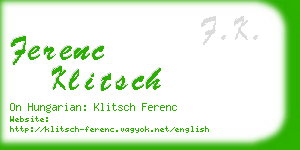 ferenc klitsch business card